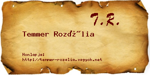 Temmer Rozália névjegykártya